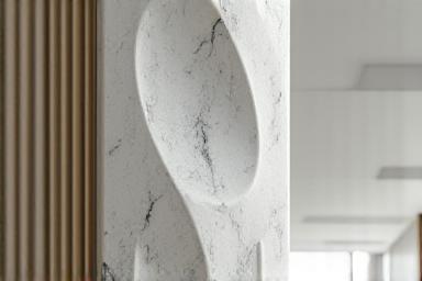 Modern architectural detail of a New York landmark