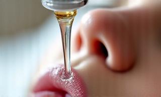 Close up of luxury facial treatment with serum application